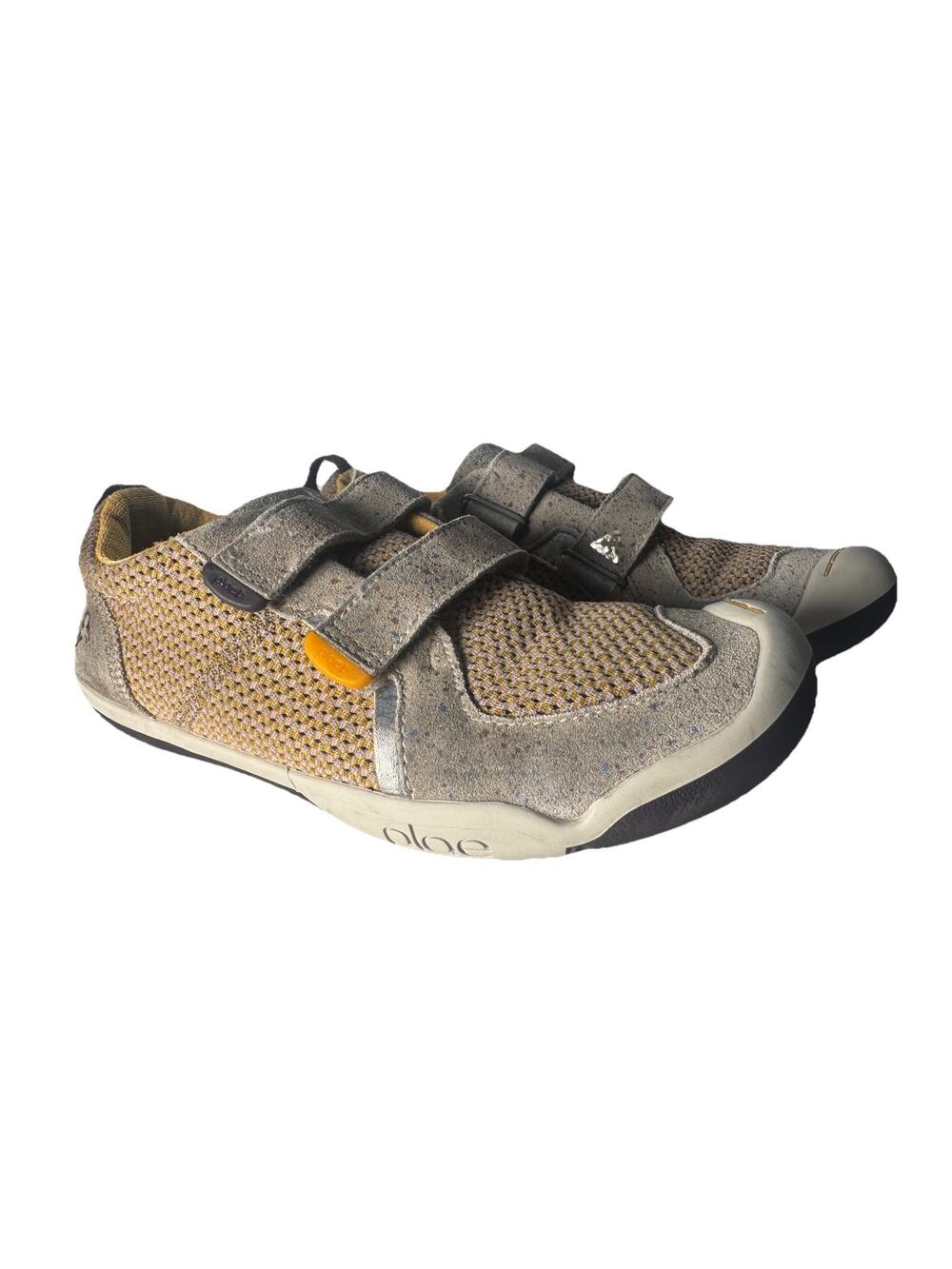PLAE Ty Youth Size 3.5 Gray Beige Sandstorm Hook Loop Sneakers EU 35